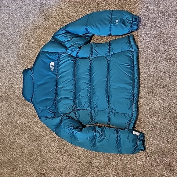 The North Face Puffer Jacket 700 Fill Teal Blue Size Small - Picture 5 of 7